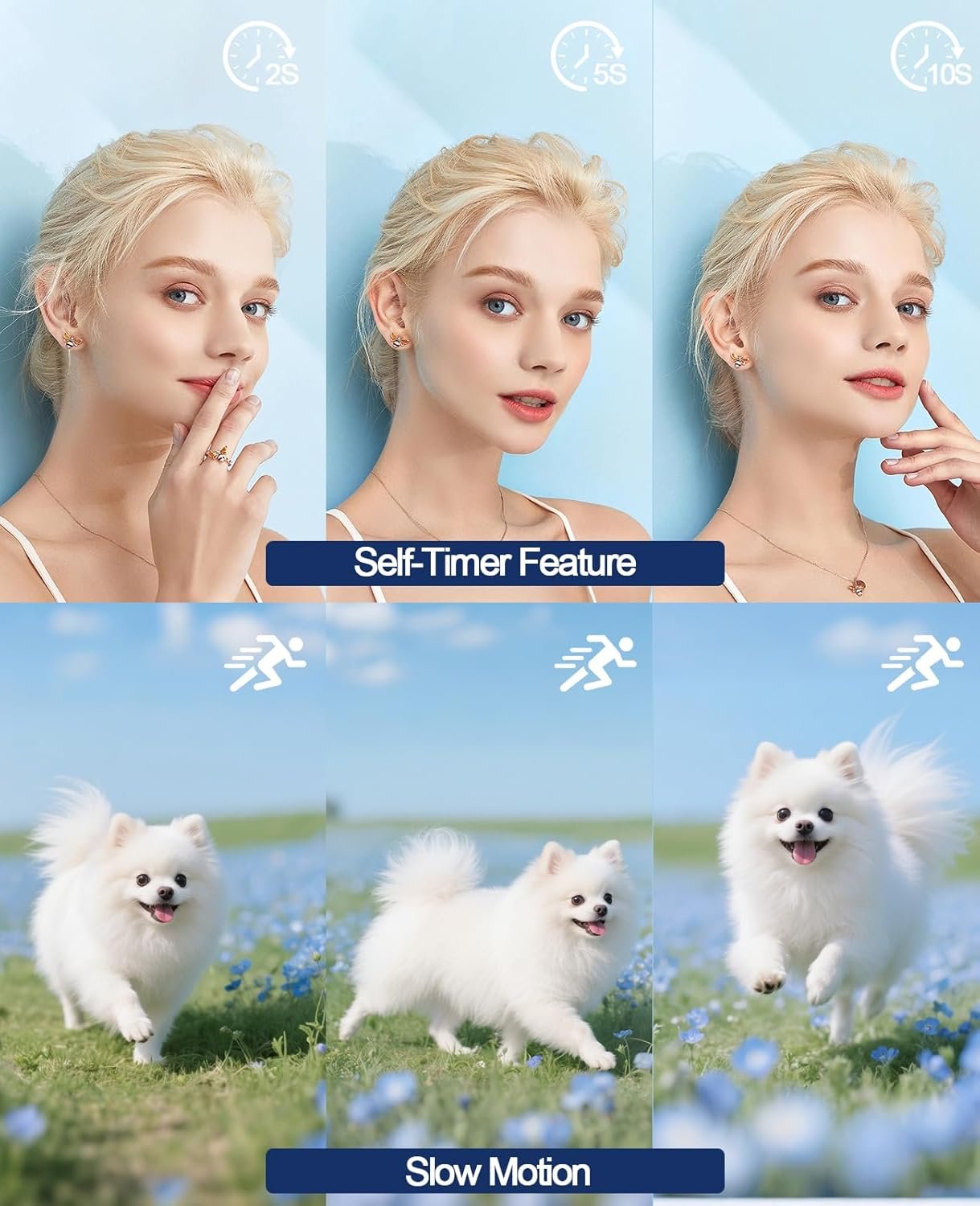 FLATIC Digital Camera with WiFi, 5K 64MP Cameras for Photography with 180° Flip Screen for YouTube, 18X Zoom Autofoucs Vlogging Camera with 64GB Card, Wide & Macro Lens, 2 Batteries, Card Reader - Image 5