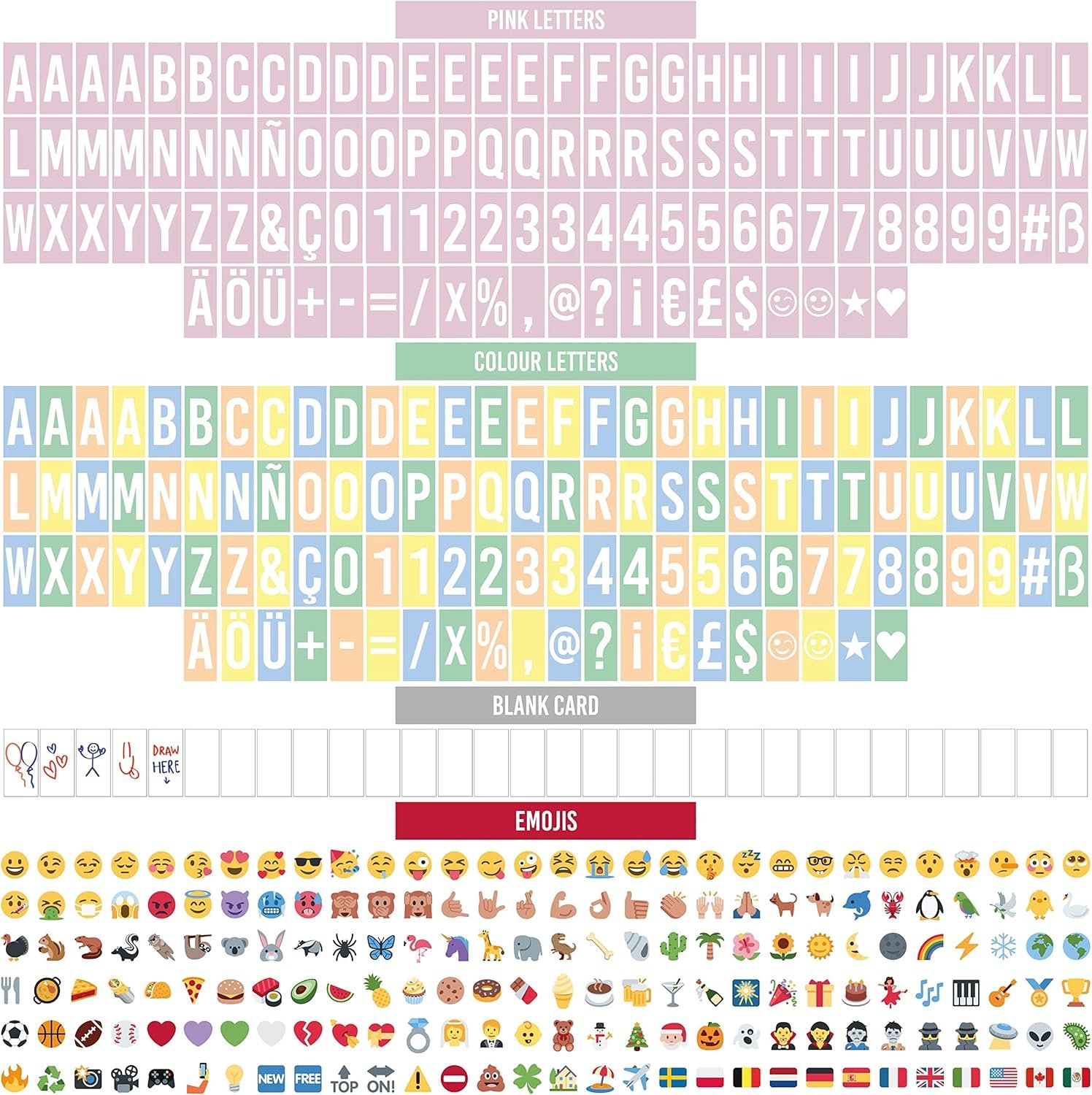 BONNYCO Pink Cinema Light Box with 400 Letters, Emojis, 2 Markers. Led Light Box Home Office and Room Decor, Cinema Led Sign Letters Board. Gifts for Women Girls Christmas Birthdays, Pink Decor - Image 5