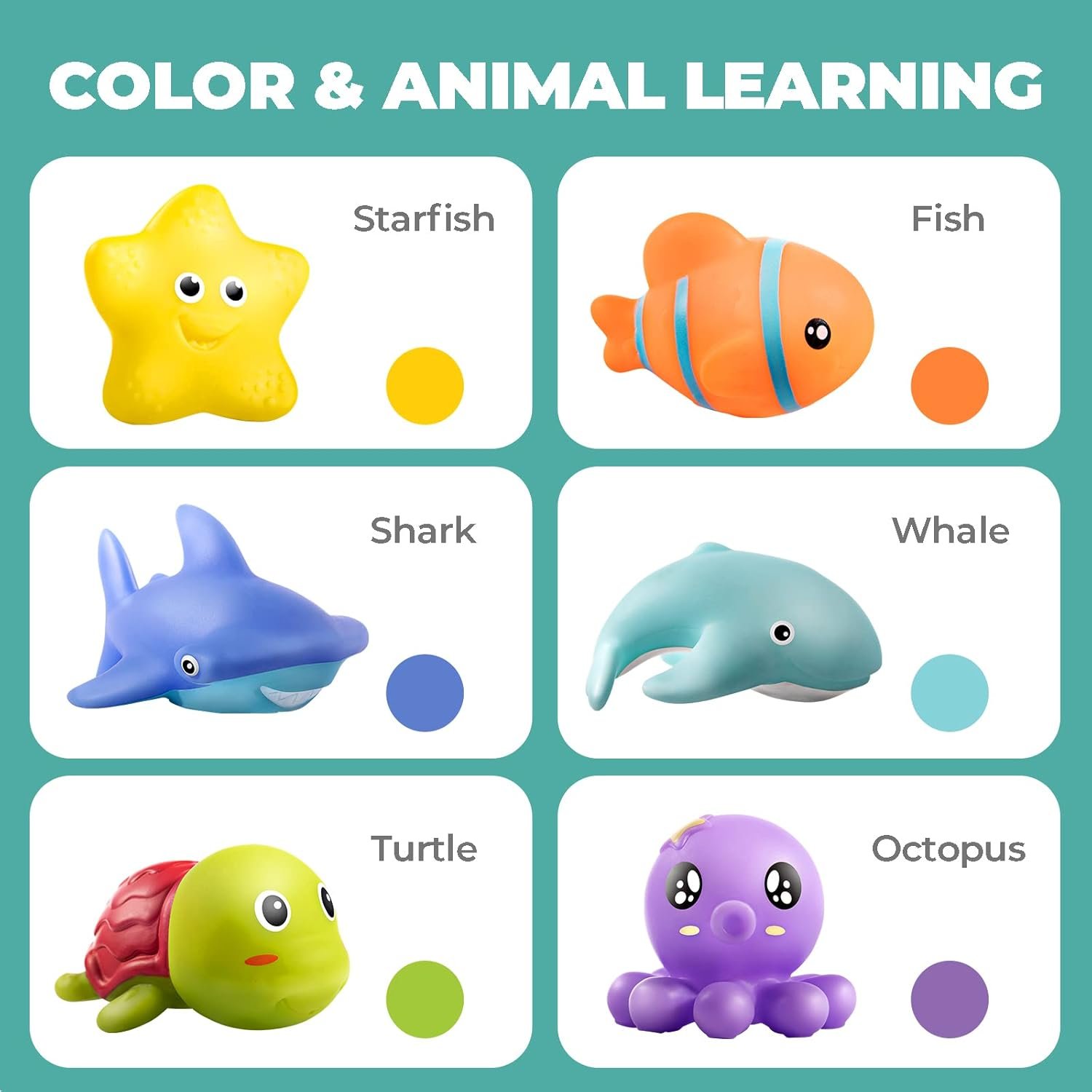 Hely Cancy Infant Bath Toys for 18 Months - No Hole Animal Bathtub Toys, Baby Bath Tub Toys - Image 7