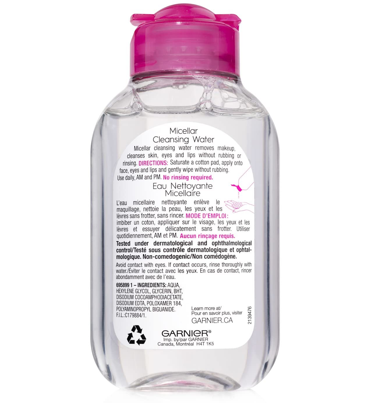 Garnier Micellar Cleansing Water, All-in-1 Makeup Remover and Facial Cleanser, For All Skin Types, 3.4 Fl Oz (100mL), 1 Count (Packaging May Vary) - Image 11