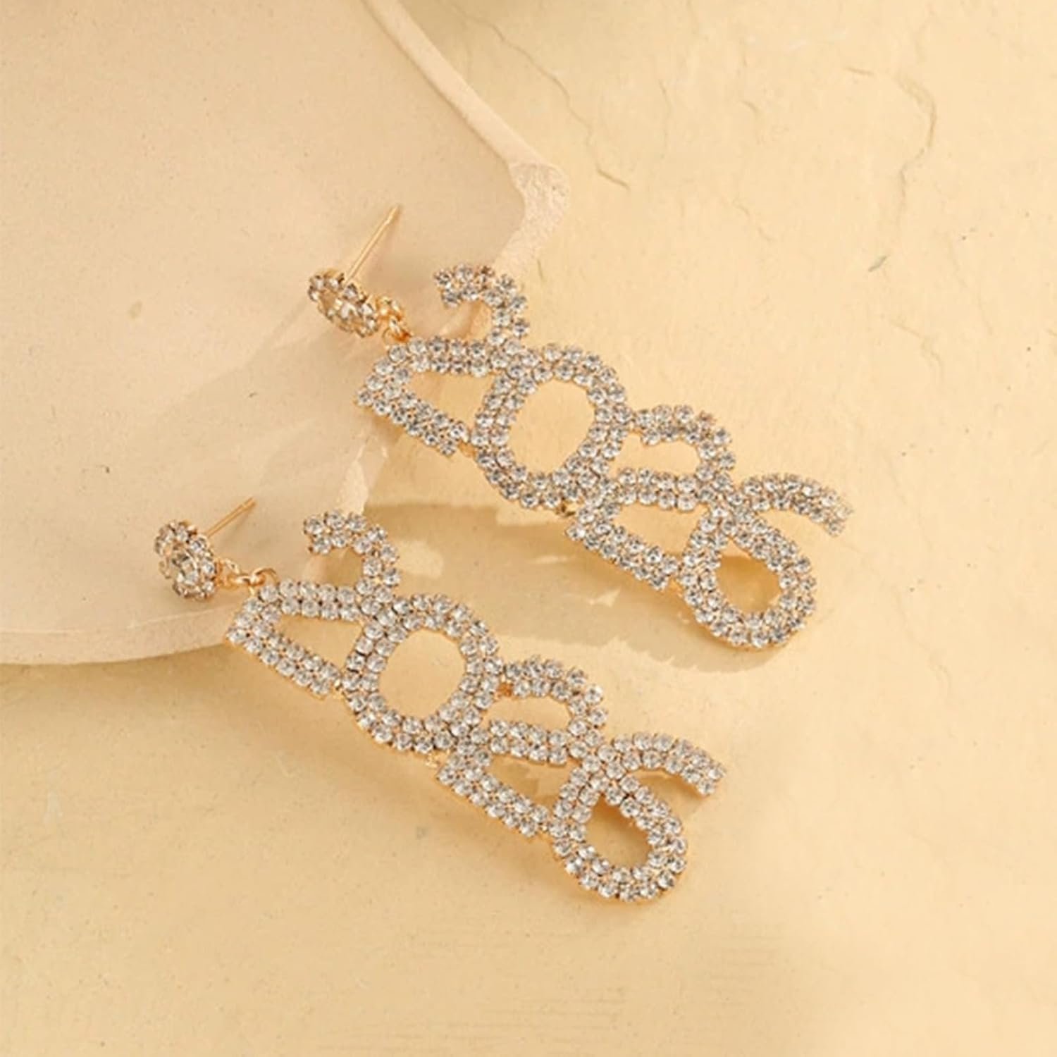 New Years Eve Outfits Women Happy New Year Earrings 2026 Costume Jewelry Rhinestone Earrings Holiday Gift Accessories - Image 4