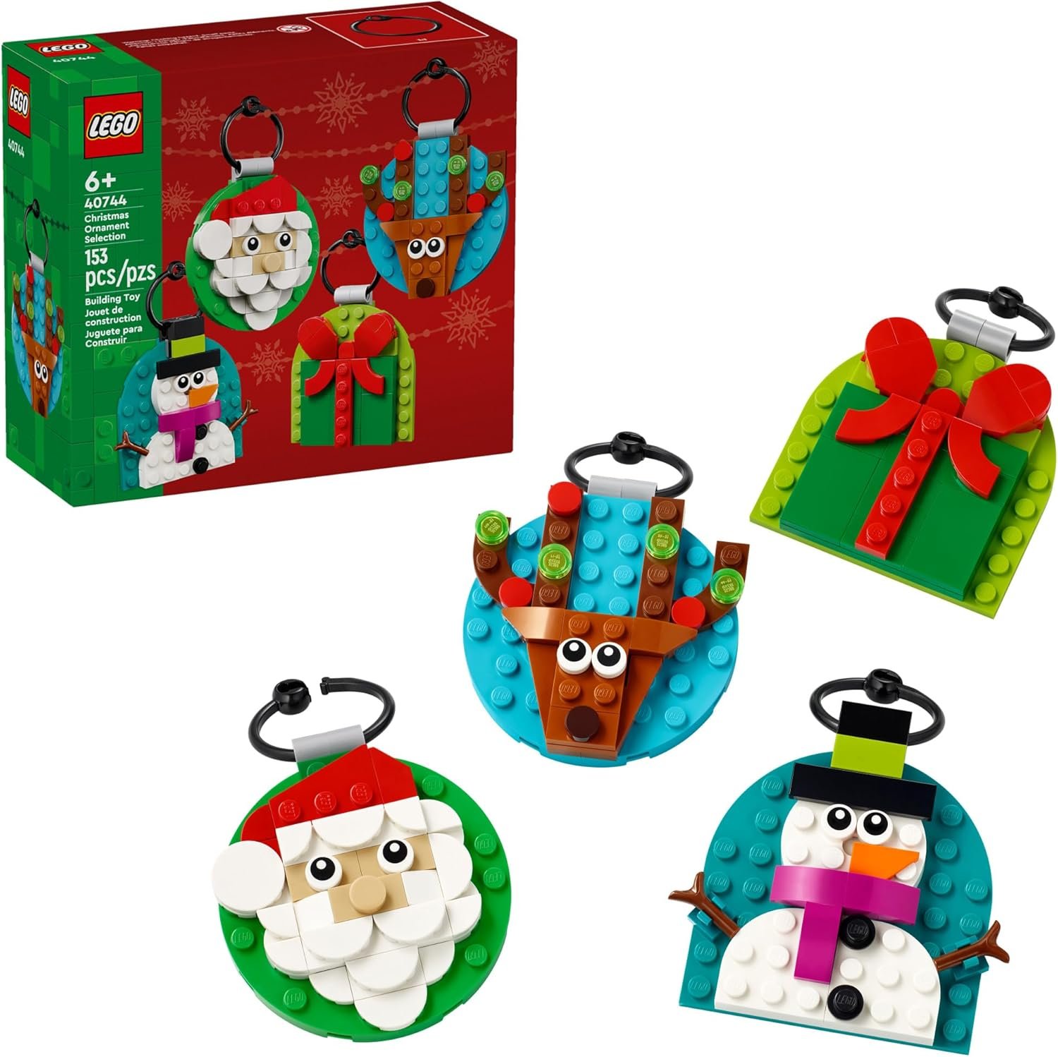 LEGO Christmas Ornament Selection Building Toys - Holiday Crafts for Family, Kids, Boys & Girls, Ages 6+ - Hanging Christmas Decorations for Tree - 40744 - Image 2