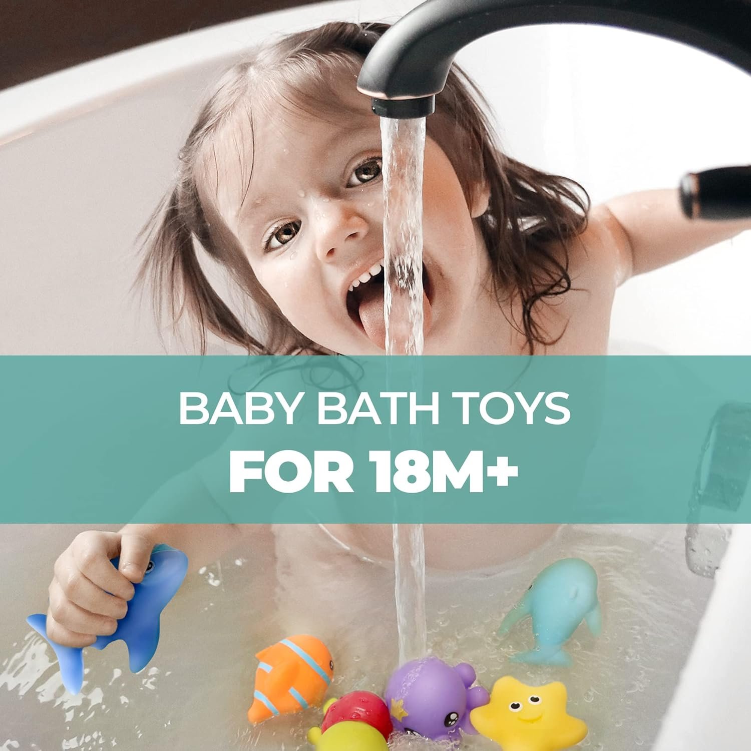 Hely Cancy Infant Bath Toys for 18 Months - No Hole Animal Bathtub Toys, Baby Bath Tub Toys - Image 4