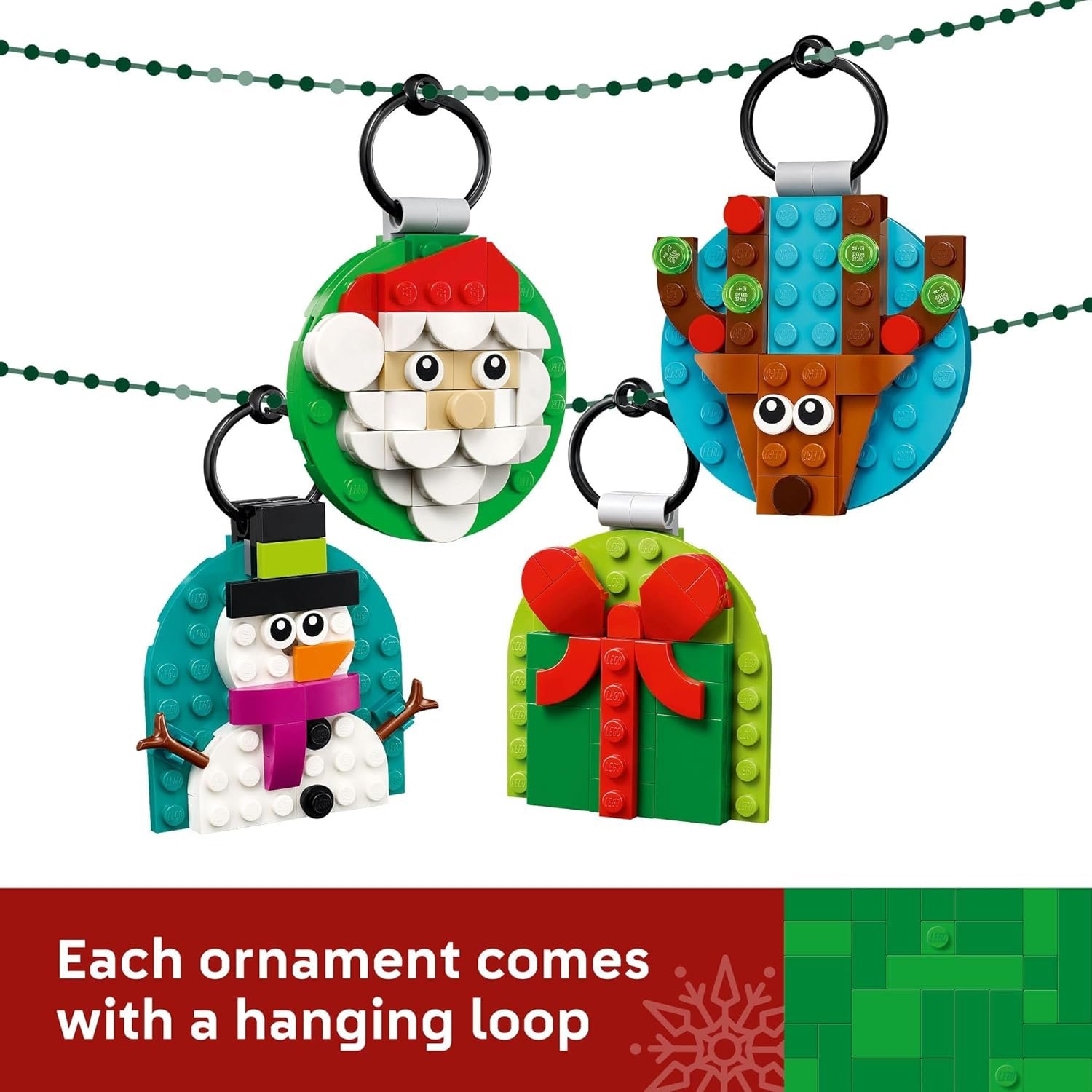 LEGO Christmas Ornament Selection Building Toys - Holiday Crafts for Family, Kids, Boys & Girls, Ages 6+ - Hanging Christmas Decorations for Tree - 40744 - Image 7