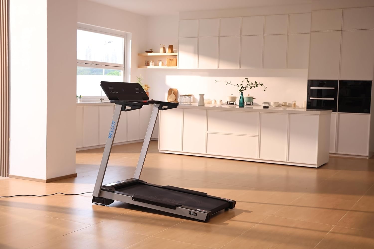 WELLFIT Home Treadmill, 2 Level Incline Heavyduty Treadmill with Pulse Sensor, 4.0 HP, 10 MPH, 450 lbs Capacity, 20'' x 45'' Running Area Treadmills with Bluetooth Player & LED Display - Image 10