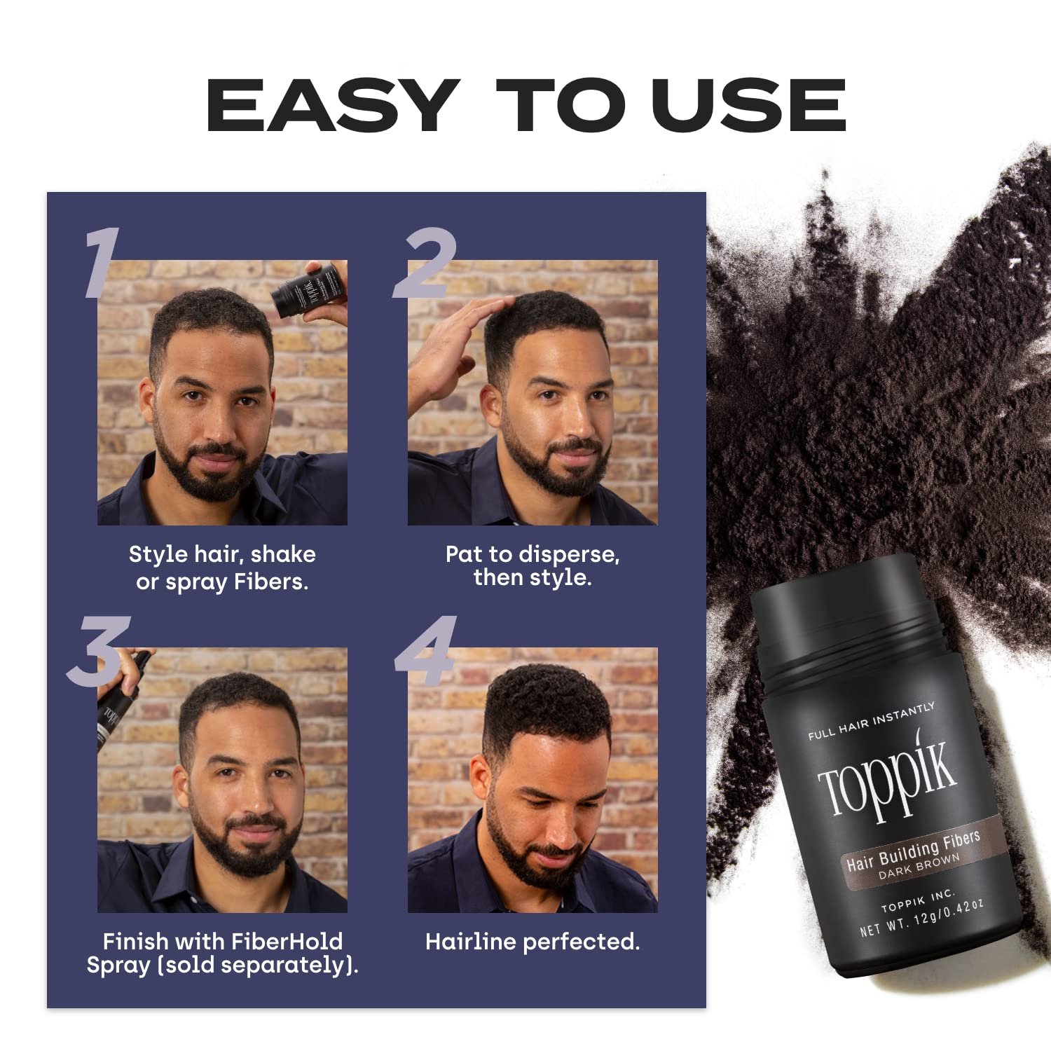 Toppik Hair Building Fibers, Fill In Fine or Thinning Hair Instantly Thicker, Fuller Looking Hair 9 Shades,4 size options - Image 5