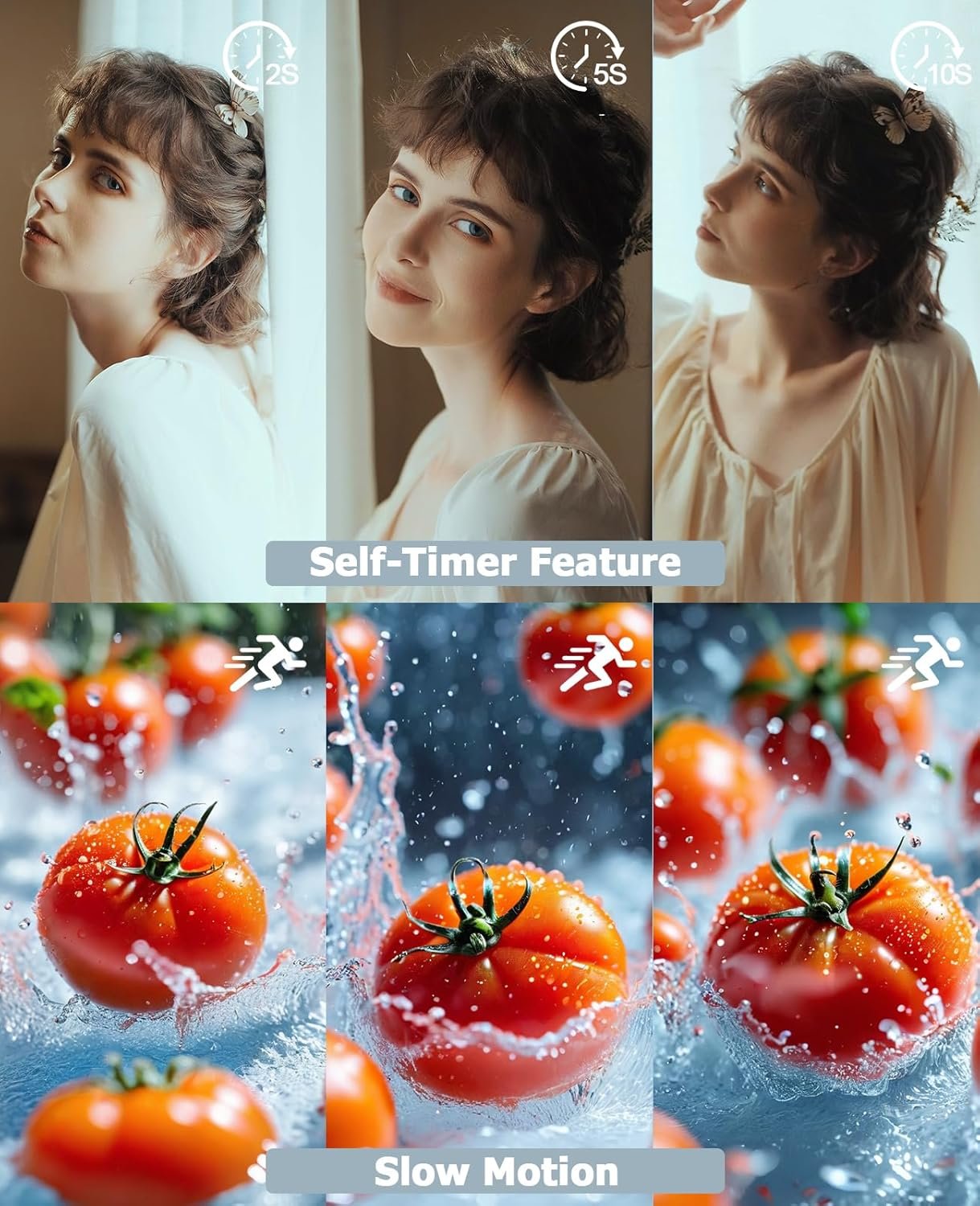 FLATIC Cameras for Photography, 6K 64MP Digital Camera with WiFi & Microphone for Youtuber, 16X Zoom Vlogging Camera with 180°Flip Screen, 64GB Card, 2 Batteries, Macro & Wide-Angle Lens, Card Reader - Image 5