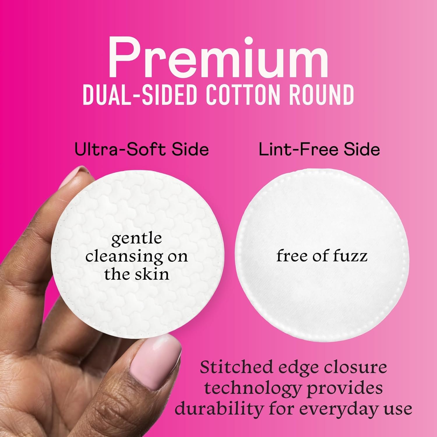 Swisspers Premium Cotton Rounds - 100% Chlorine Free Cotton Face Pads for Makeup, Nail Polish Removal - Dermatologist Tested and Hypoallergenic, Made in USA - 100 Pads (Pack of 3) - Image 6