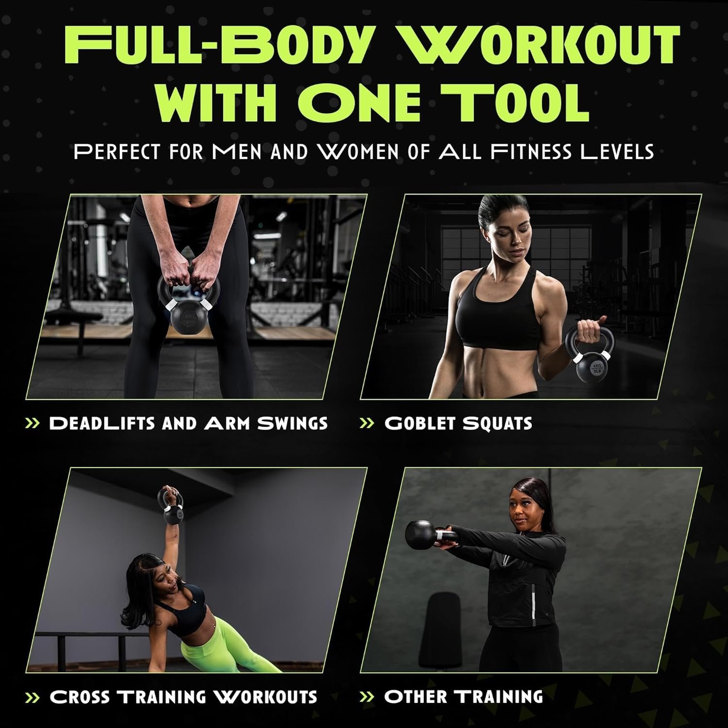 Rage Fitness Single Cast Iron Kettlebell | Powder Coated - Wide Handle Weights for Core & Glute Workouts; Swings, Squats, Deadlifts; Strength, Endurance & Flexibility for Men & Women - Image 4
