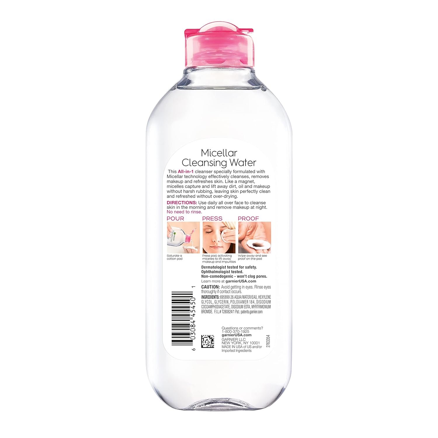Garnier Micellar Water, Hydrating Facial Cleanser & Makeup Remover, Suitable for Sensitive Skin, Vegan, Cruelty Free, 13.5 Fl Oz (400mL), 1 Count - Image 3