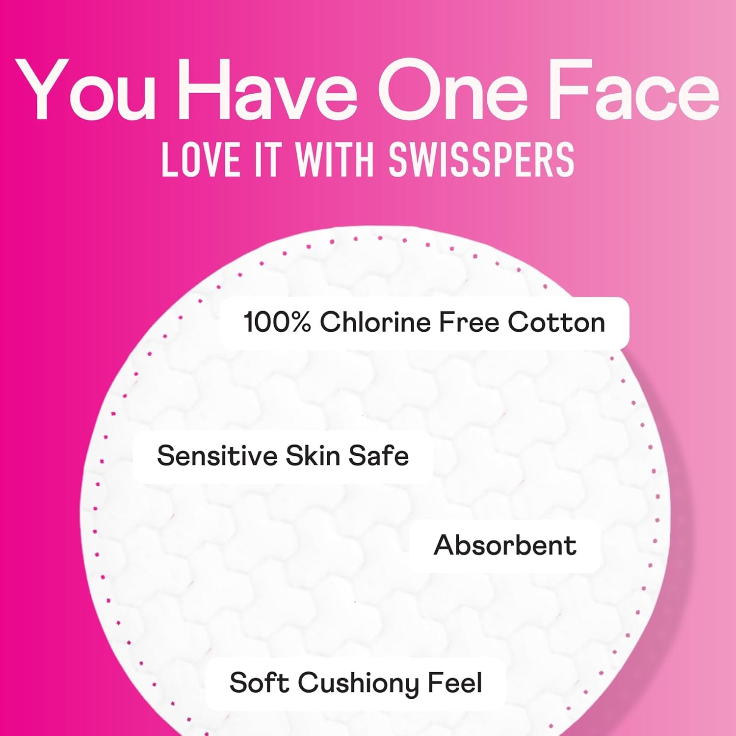 Swisspers Premium Cotton Rounds - 100% Chlorine Free Cotton Face Pads for Makeup, Nail Polish Removal - Dermatologist Tested and Hypoallergenic, Made in USA - 100 Pads (Pack of 3) - Image 5