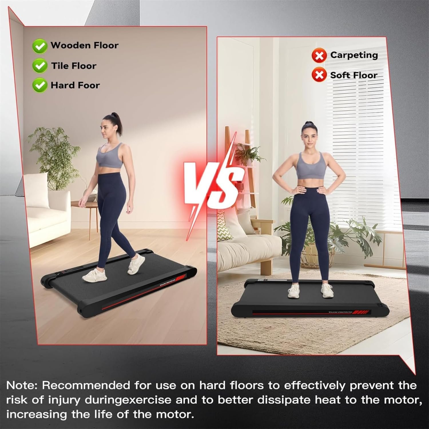Sperax Walking Treadmill Pad with APP, 3 in 1 Under Desk Treadmill, 400W Low Noise Walking Vibration Pad with Remote Control,Portable Treadmills for Home Office - Image 9