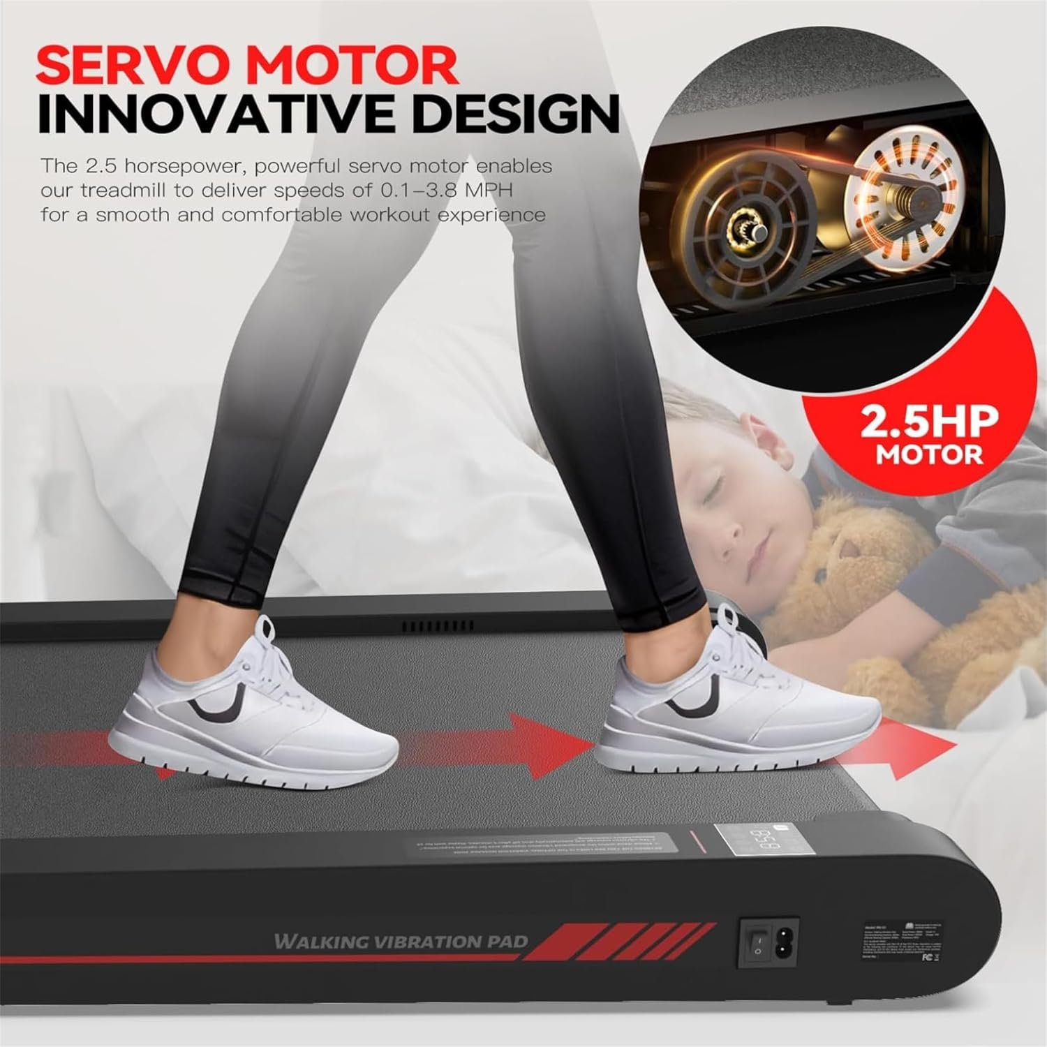 Sperax Walking Treadmill Pad with APP, 3 in 1 Under Desk Treadmill, 400W Low Noise Walking Vibration Pad with Remote Control,Portable Treadmills for Home Office - Image 6