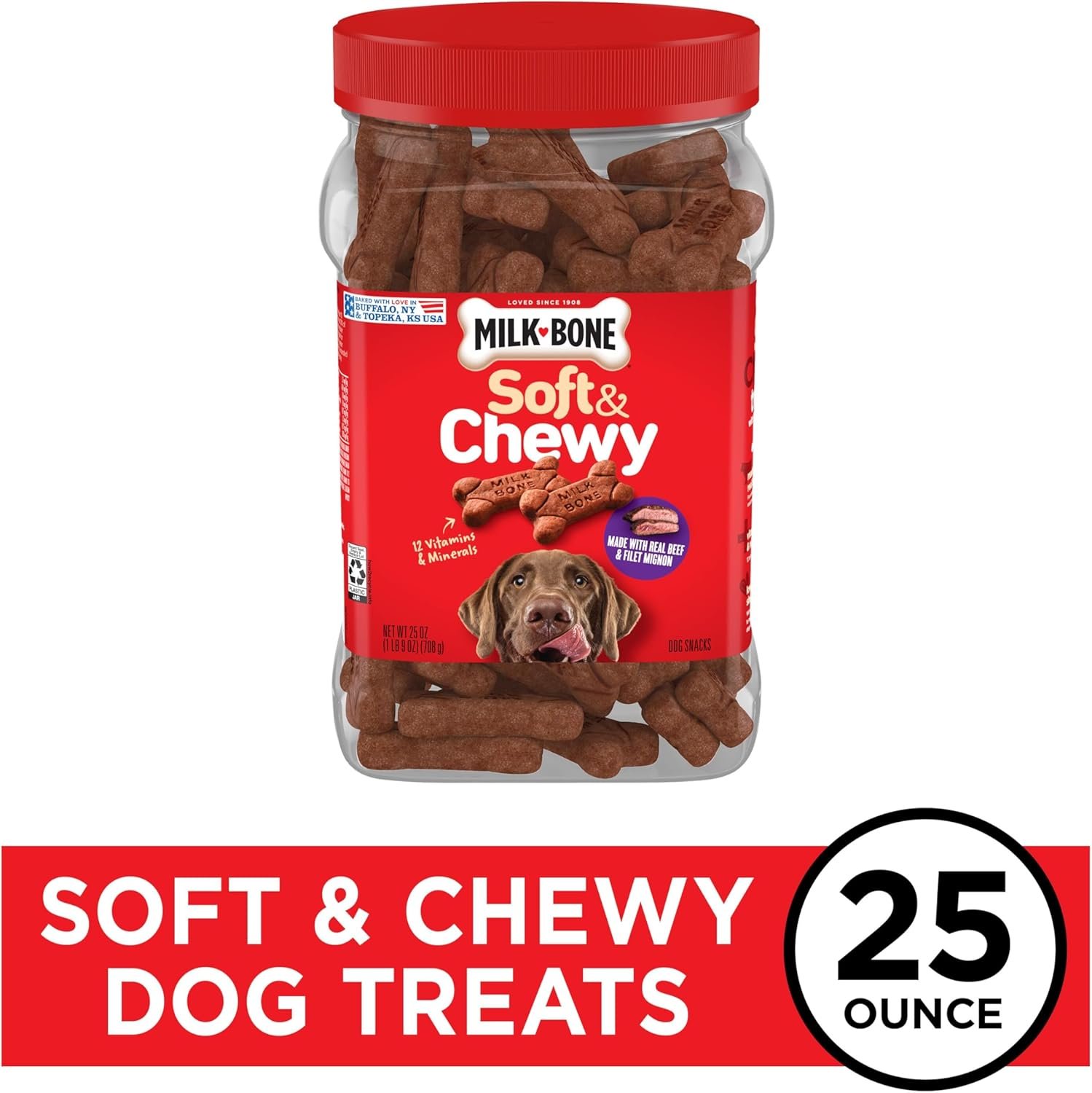 Milk-Bone Soft & Chewy Dog Treats, Beef & Filet Mignon Recipe, 25 Ounce - Image 3