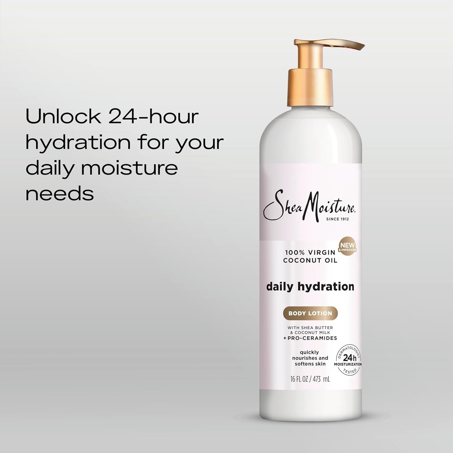 SheaMoisture Daily Hydration Body Lotion with 100% Virgin Coconut Oil, Shea Butter, Coconut Milk and Pro-Ceramides, Quickly Nourish & Soften Skin, 24H Moisturizing 16 oz - Image 5
