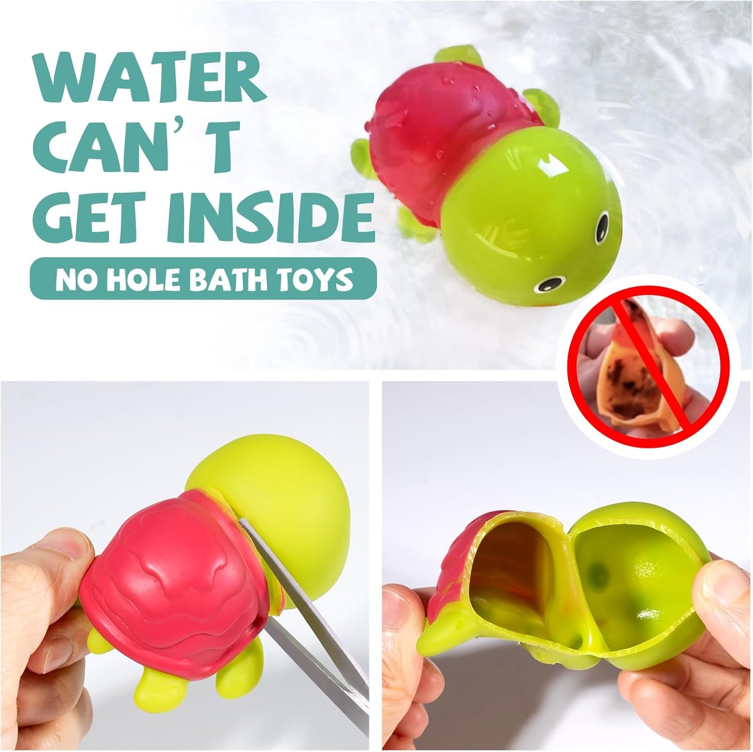 Hely Cancy Infant Bath Toys for 18 Months - No Hole Animal Bathtub Toys, Baby Bath Tub Toys - Image 3