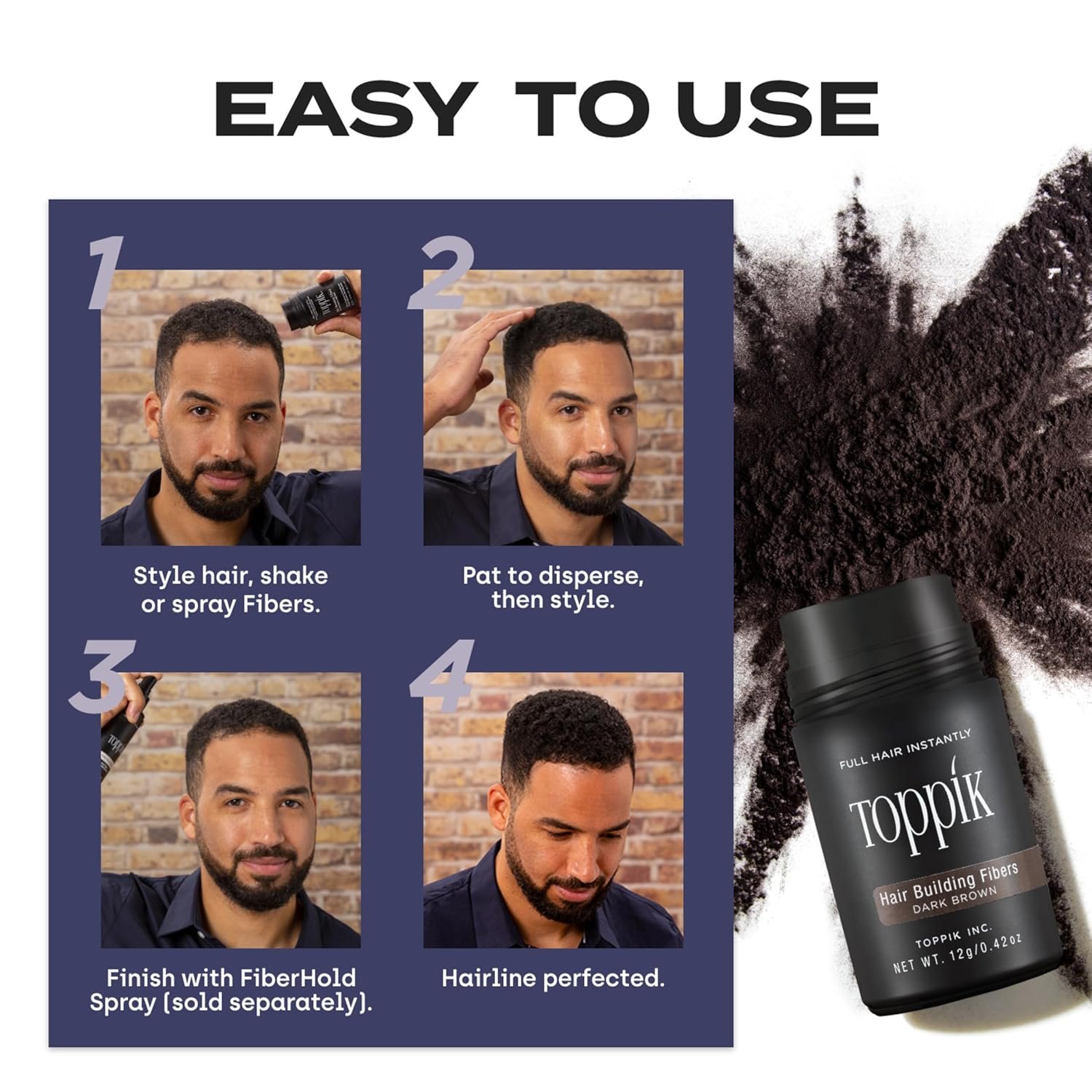 Toppik Hair Building Fibers, Fill In Fine or Thinning Hair Instantly Thicker, Fuller Looking Hair 9 Shades,4 size options - Image 5
