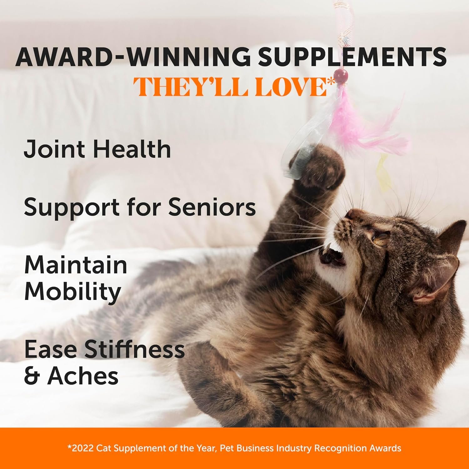 Cat Hip + Joint Health Chews – Crunchy & Creamy Cat Joint Support Supplement - Glucosamine, Chondroitin & Omega-3s – Supports Mobility, Flexibility & Comfort for Indoor & Outdoor Cats (Chicken 30-Day) - Image 3