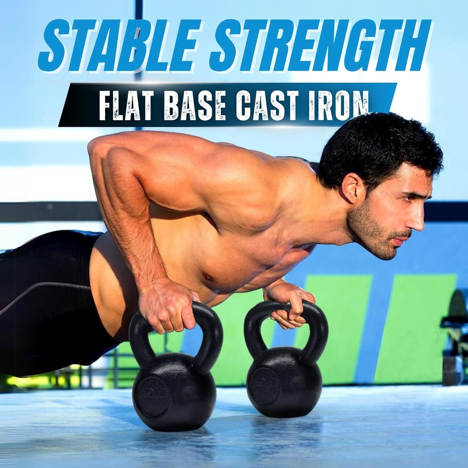 Yes4All Cast Iron Kettlebell, Strength Training Kettlebells 5-80 Lb (5,10,15,20,25,30,35,40,45,50,60,70,80 Lb) for Full Body Workout, Push up, Strength Training - Single & Kettlebell Set of 2 for Men - Image 4