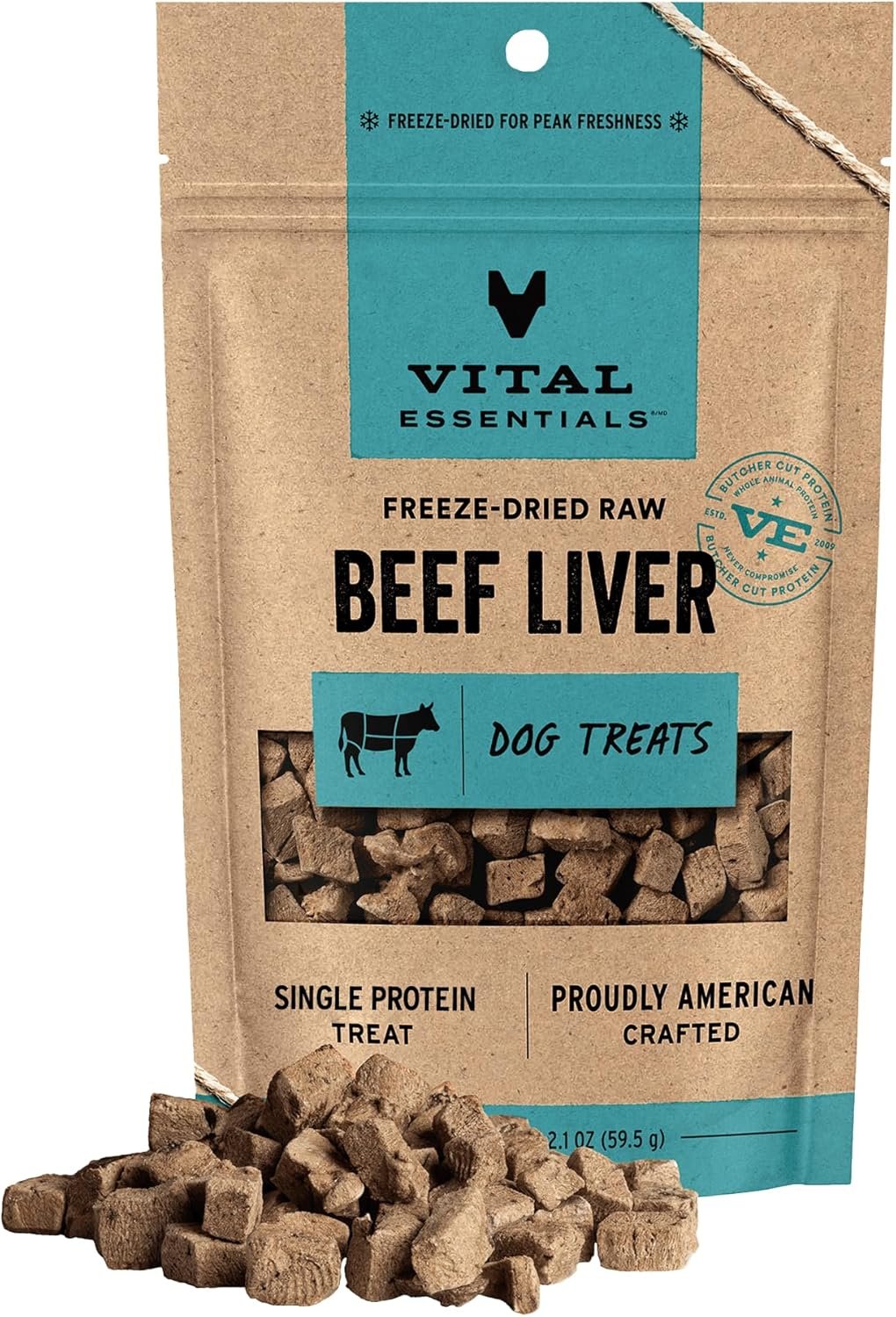 Vital Essentials Single Ingredient Beef Liver Dog Treats, 2.1 oz | Freeze-Dried Raw | Premium Quality High Protein Training Treats | Grain Free, Gluten Free, Filler Free - Image 2