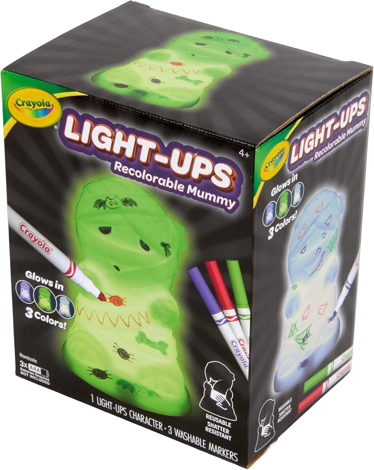 Crayola Light-Ups - Mummy, Reusable Halloween Craft Toy, Glow in The Dark Light Up Mummy, Cute Halloween Decor & Night Light, Gift for Kids, 5+ - Image 6