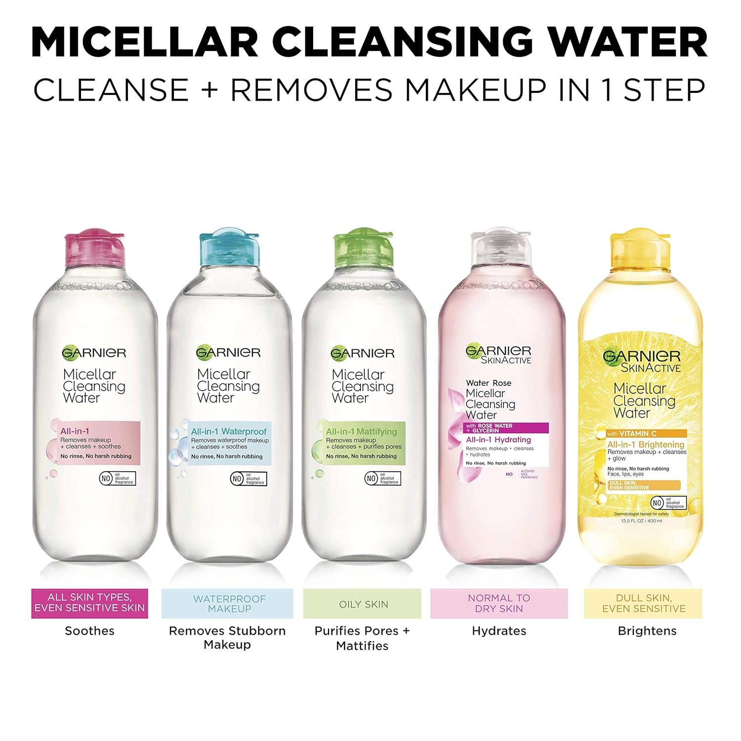 Garnier Micellar Water with Vitamin C, Facial Cleanser & Makeup Remover, Brightening & Hydrating, For All Skin Types, Vegan, Cruelty Free, 13.5 Fl Oz (400mL), 2 Count - Image 14