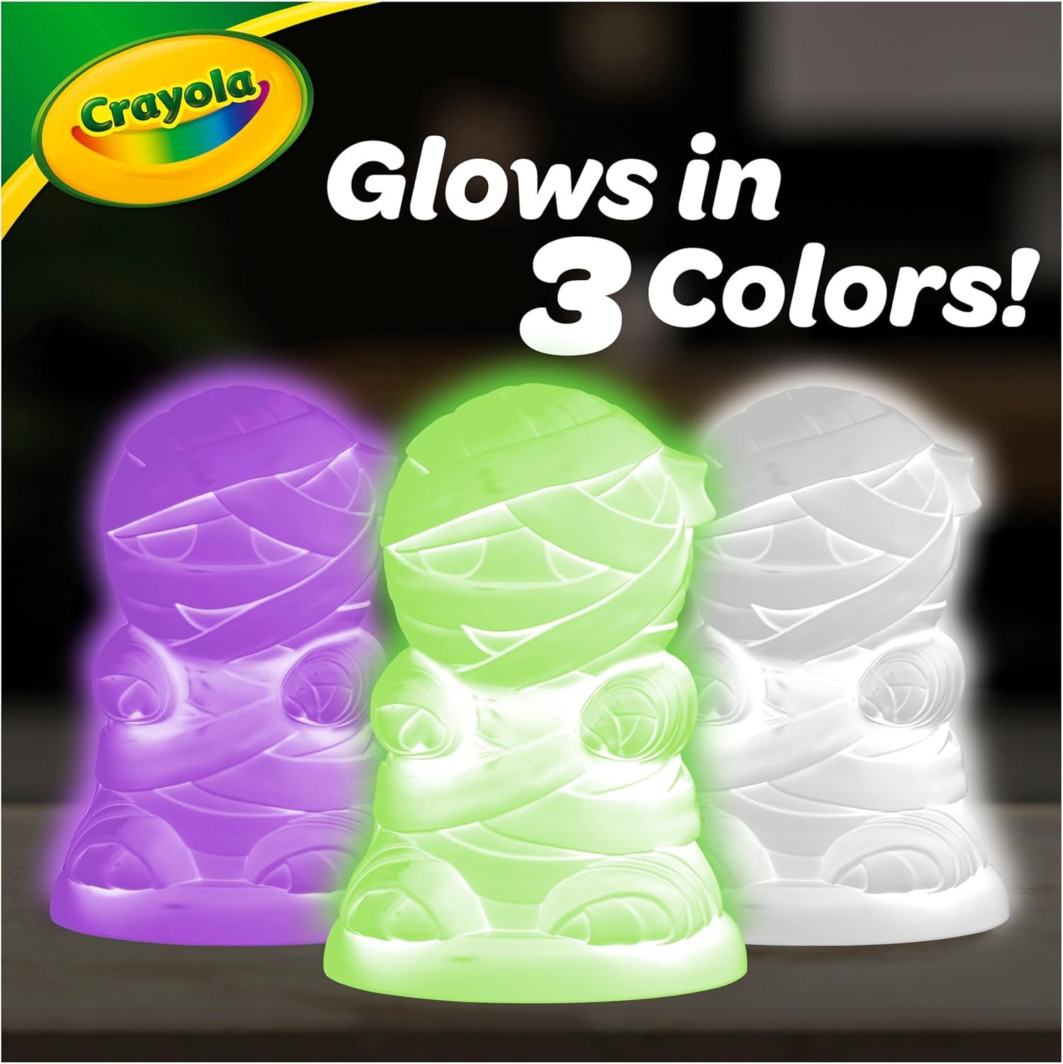 Crayola Light-Ups - Mummy, Reusable Halloween Craft Toy, Glow in The Dark Light Up Mummy, Cute Halloween Decor & Night Light, Gift for Kids, 5+ - Image 9