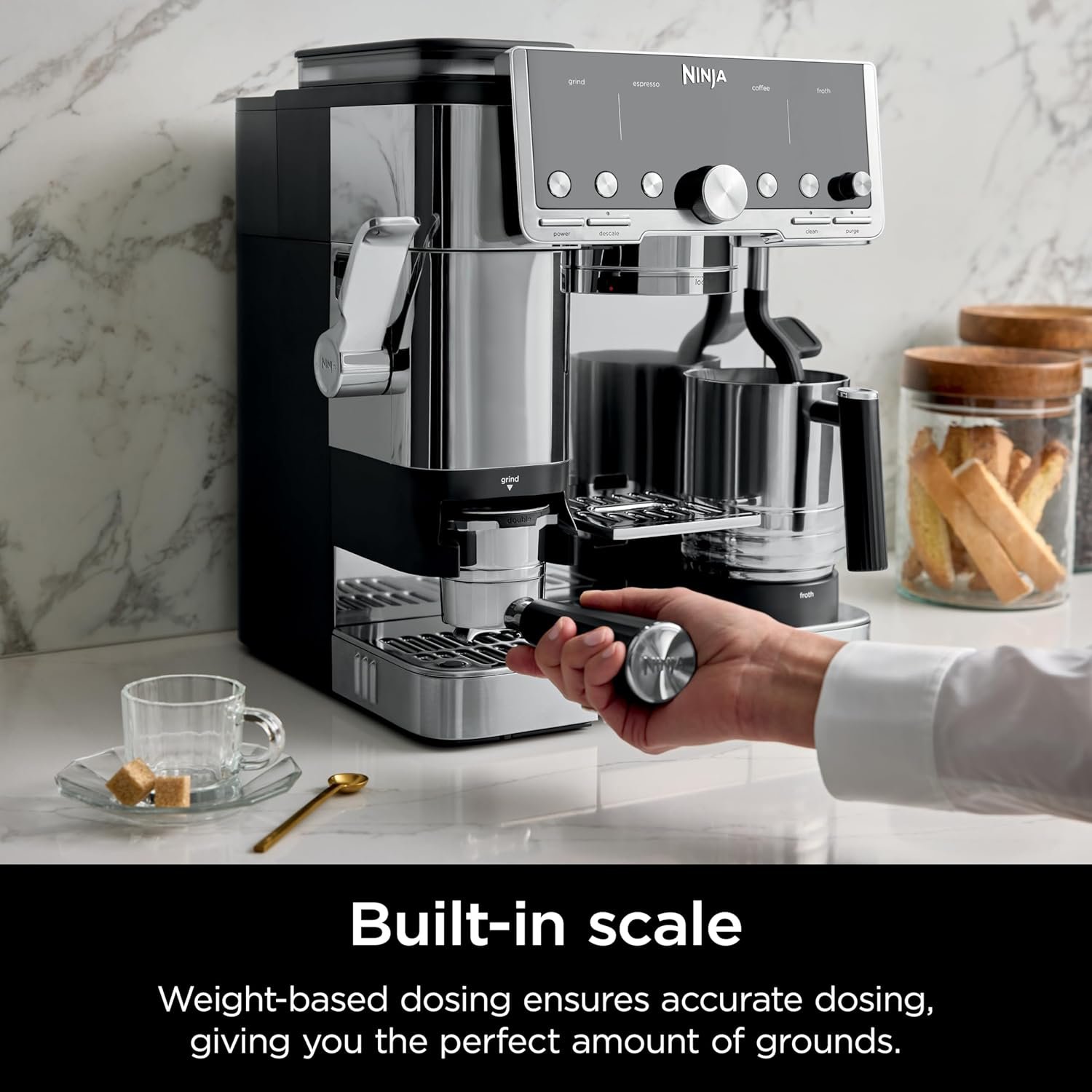 Ninja Luxe Café Pro Series, Espresso Machine, Drip Coffee, Cold Brew, Hot Water, Integrated Tamper, Built-in Grinder, Hands-Free Frother for Cappuccinos, Lattes, Americanos, Dairy or Non-Dairy, ES701 - Image 8