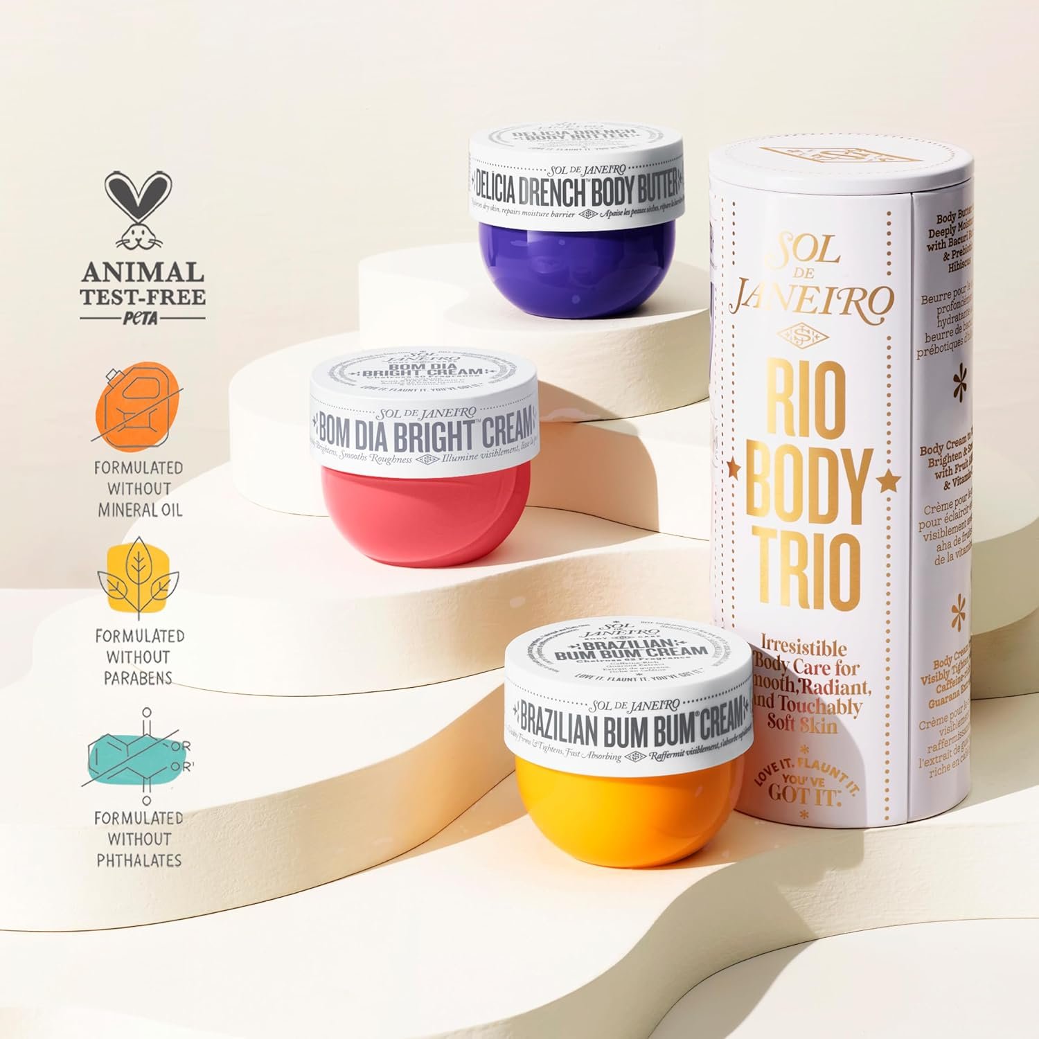 Sol de Janeiro Rio Trio Mini Vanilla Body Cream Trial Set | Travel Size Skincare | Gift Set | $48 Value - Image 6