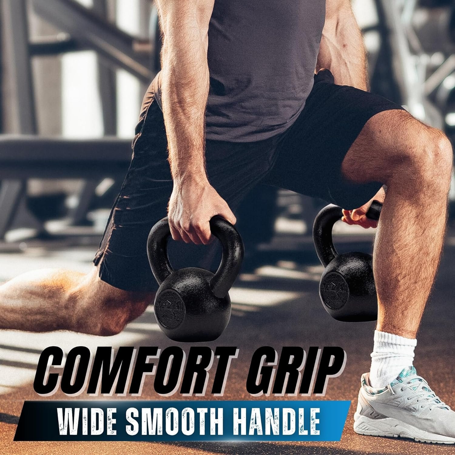 Yes4All Cast Iron Kettlebell, Strength Training Kettlebells 5-80 Lb (5,10,15,20,25,30,35,40,45,50,60,70,80 Lb) for Full Body Workout, Push up, Strength Training - Single & Kettlebell Set of 2 for Men - Image 5
