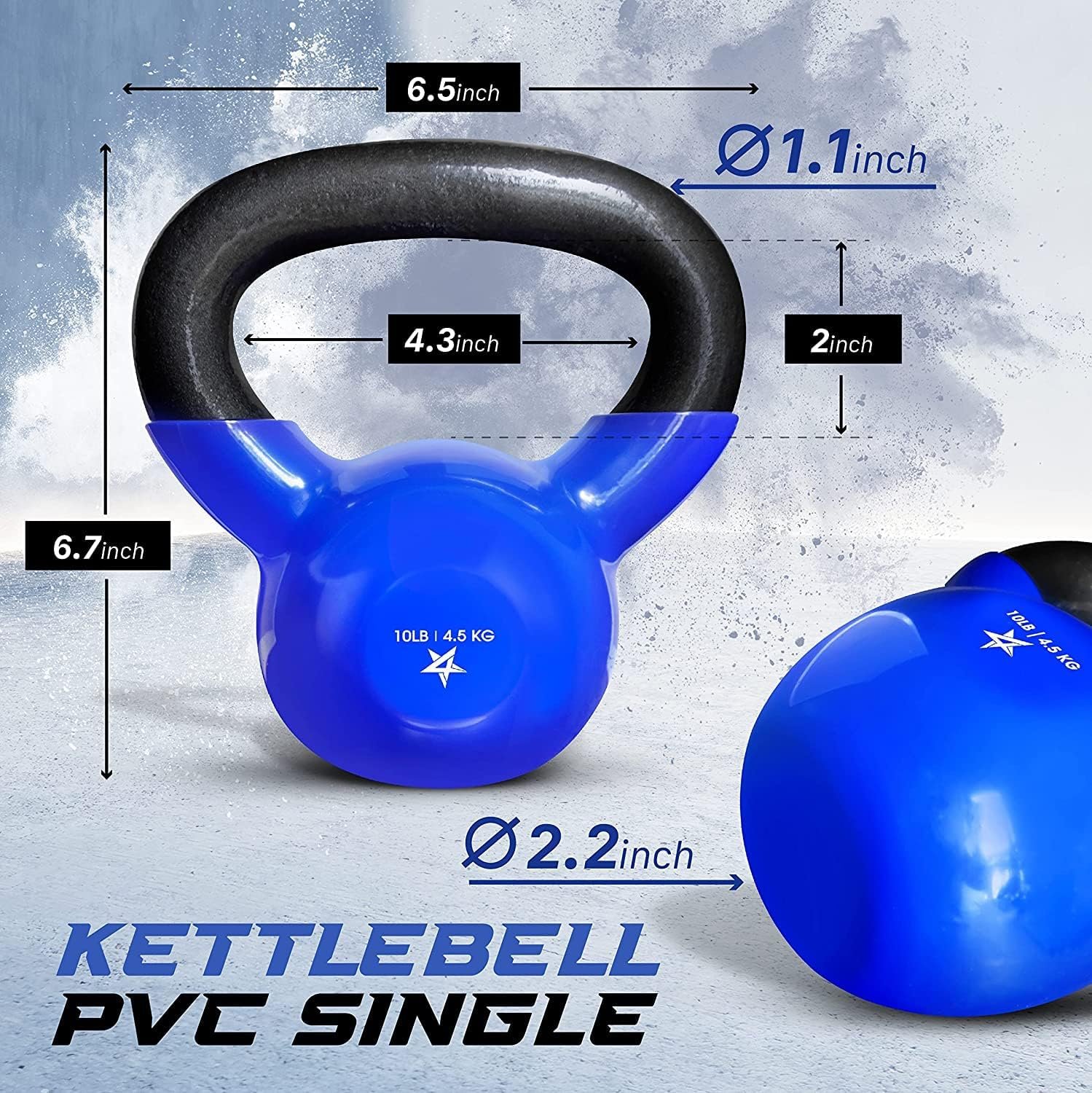 Yes4All Kettlebell, 5-100 LB Vinyl Coated Cast Iron Strength Training Kettlebells for Home Gym Exercises, Fitness, Full Body Workout Equipment, Push Ups, and Grip Strength - Image 3