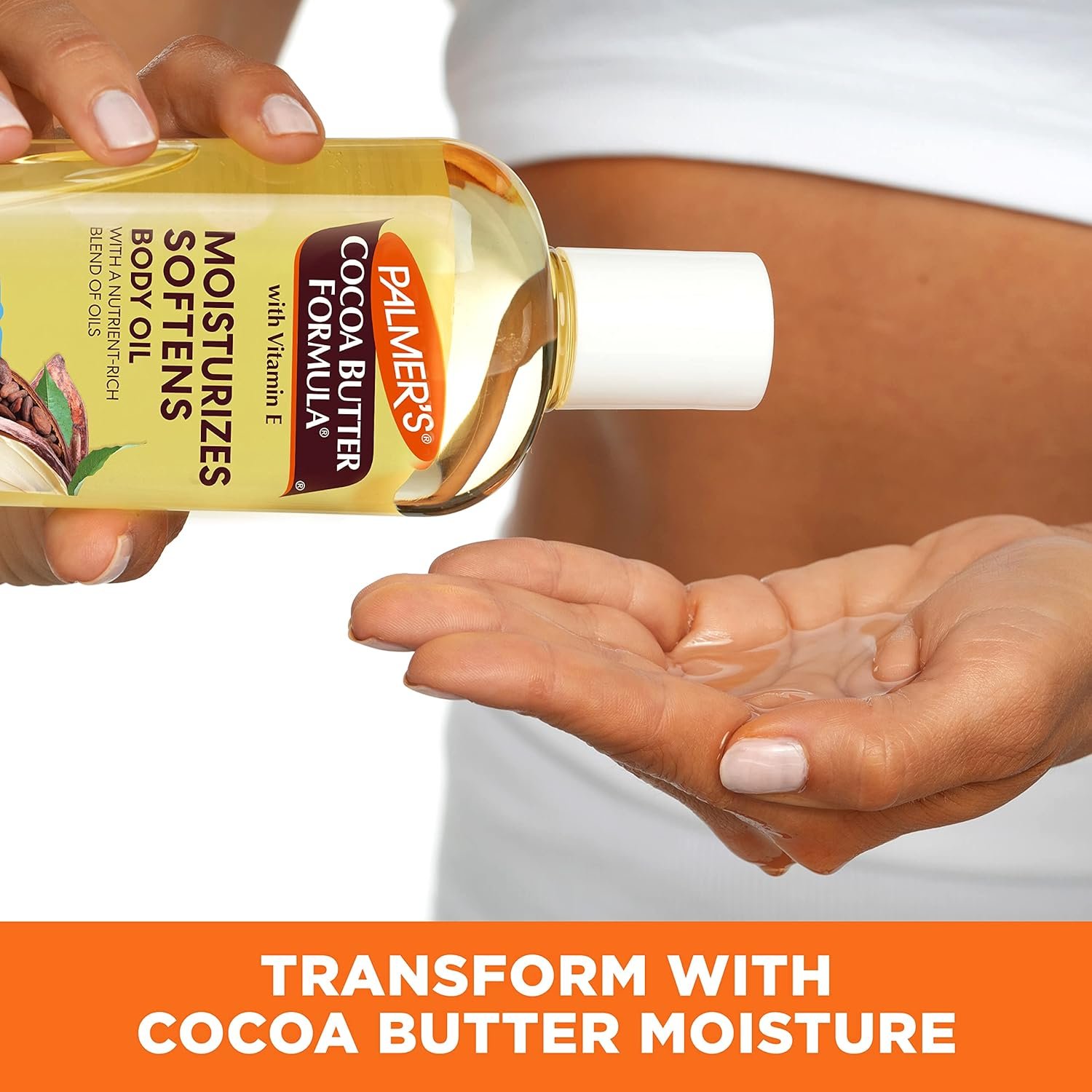 Palmer's Cocoa Butter Moisturizing Body Oil with Vitamin E, Radiant Looking Glow and Skin Hydration, Instant Absorption, Bath, Body and Shower, 8.5 Ounces - Image 4
