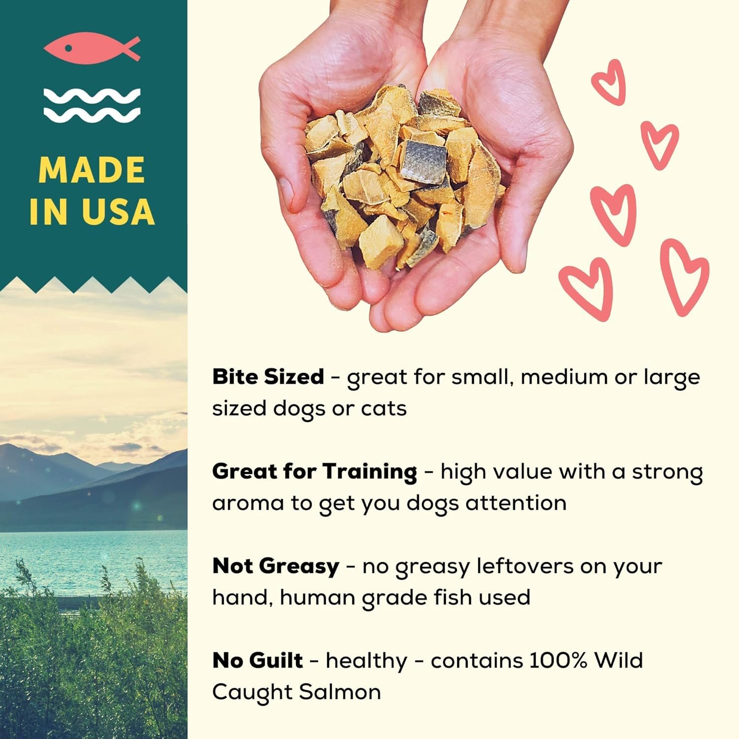 A Better Treat – Freeze Dried Salmon Dog Treats, Wild Caught, Single Ingredient | Natural High Value | Gluten Free, Grain Free, High Protein, Diabetic Friendly | Natural Fish Oil | Made in The USA - Image 5