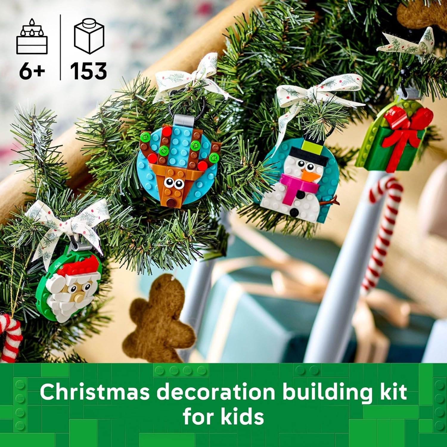 LEGO Christmas Ornament Selection Building Toys - Holiday Crafts for Family, Kids, Boys & Girls, Ages 6+ - Hanging Christmas Decorations for Tree - 40744 - Image 3